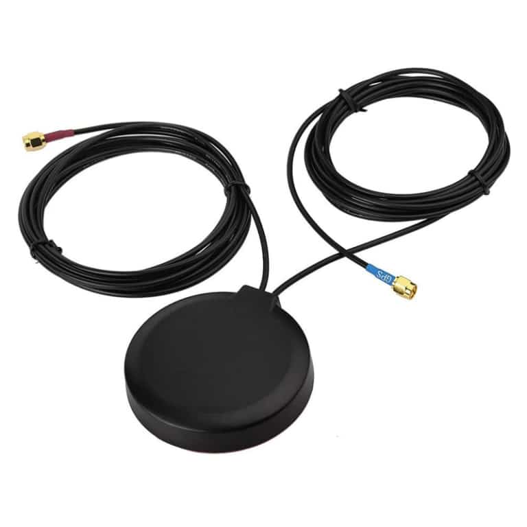Antenne combinée externe 2-en-1 active GPSGNSS 4G LTE SMA 698-2700/1575.42MHz Montage magnétique/adhésif